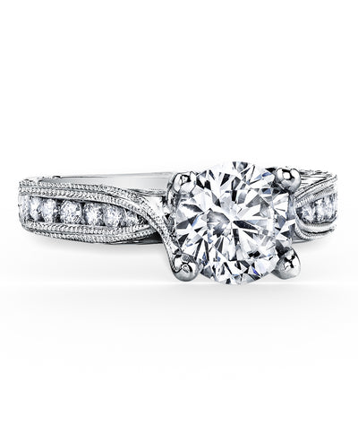 Kirk Kara SS6766-R Stella Platinum Engagement Ring with Round Diamonds