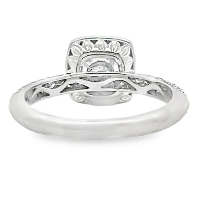 Kirk Kara SS6934-R Carmella 18K White Gold Hand Engraved Engagement Ring with Round Diamonds