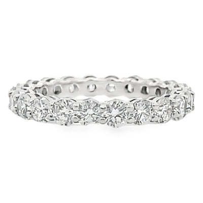 14K White Gold Shared Prong Diamond Eternity Band 2.30 carats