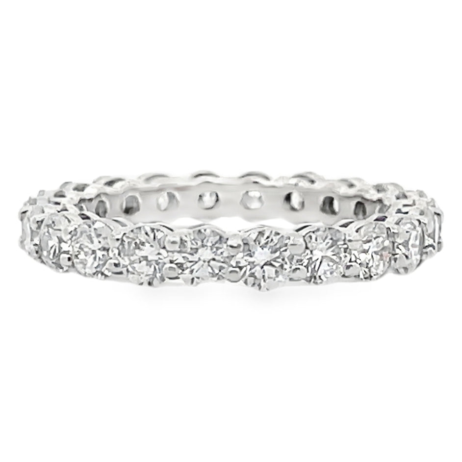 14K White Gold Shared Prong Diamond Eternity Band 2.30 carats