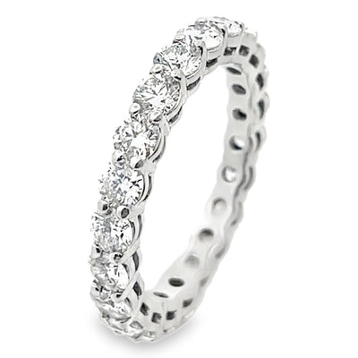 14K White Gold Shared Prong Diamond Eternity Band 2.30 carats