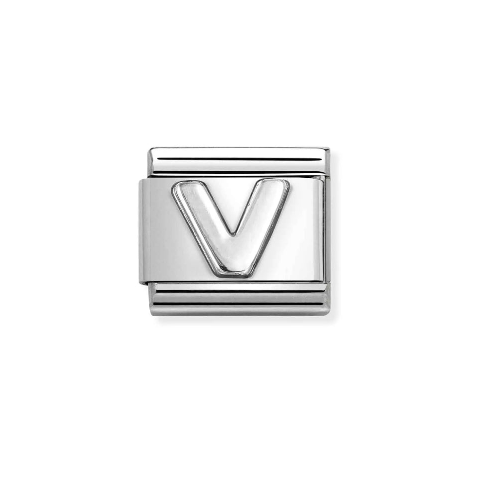 Nomination Composable 330113/22 Silver V Initial