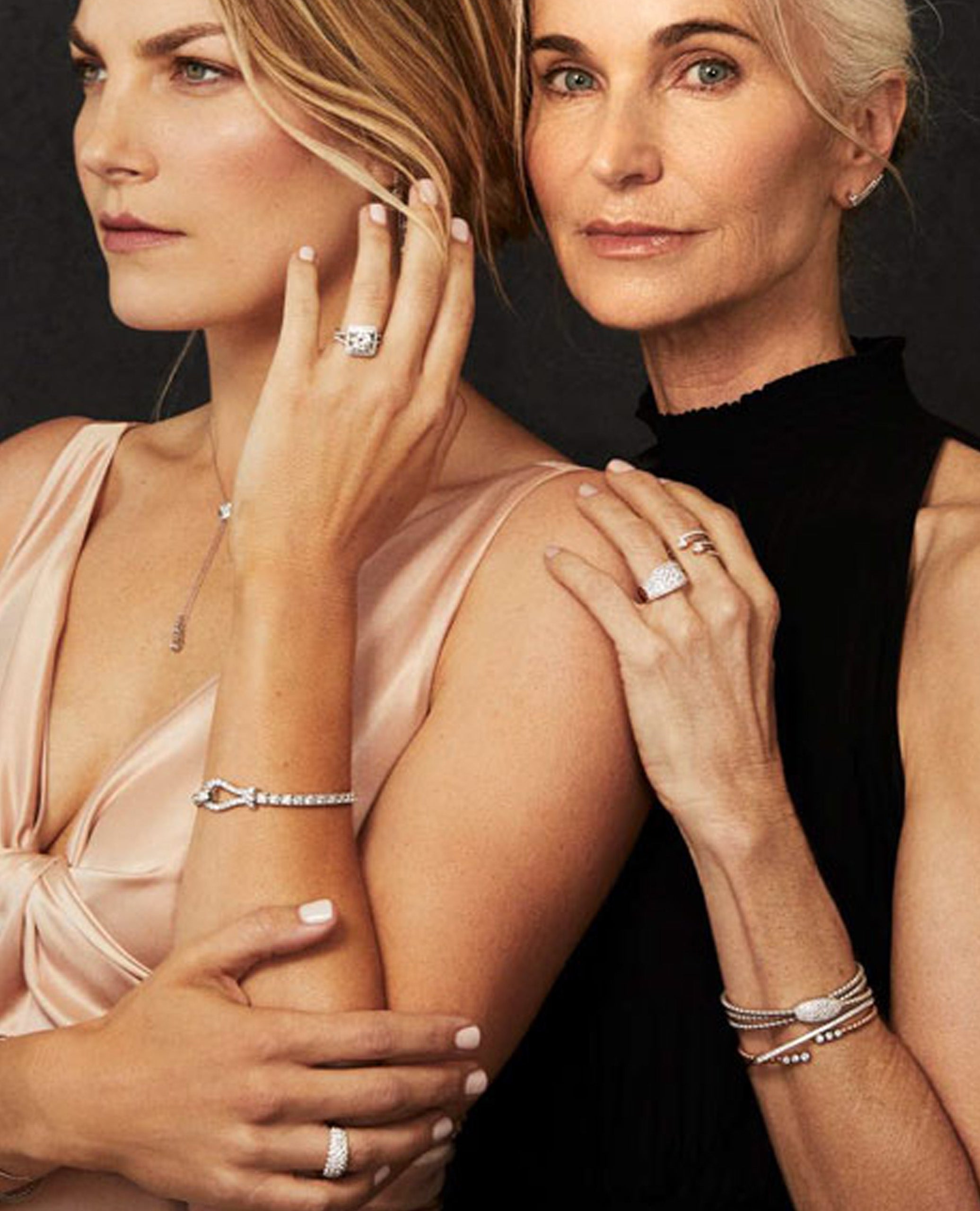 Simon G. MB1733-Y 18K Two Tone Gold Diamond Buckle Tennis Bracelet