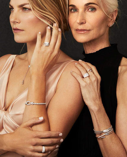 Simon G. MB1733-Y 18K Two Tone Gold Diamond Buckle Tennis Bracelet