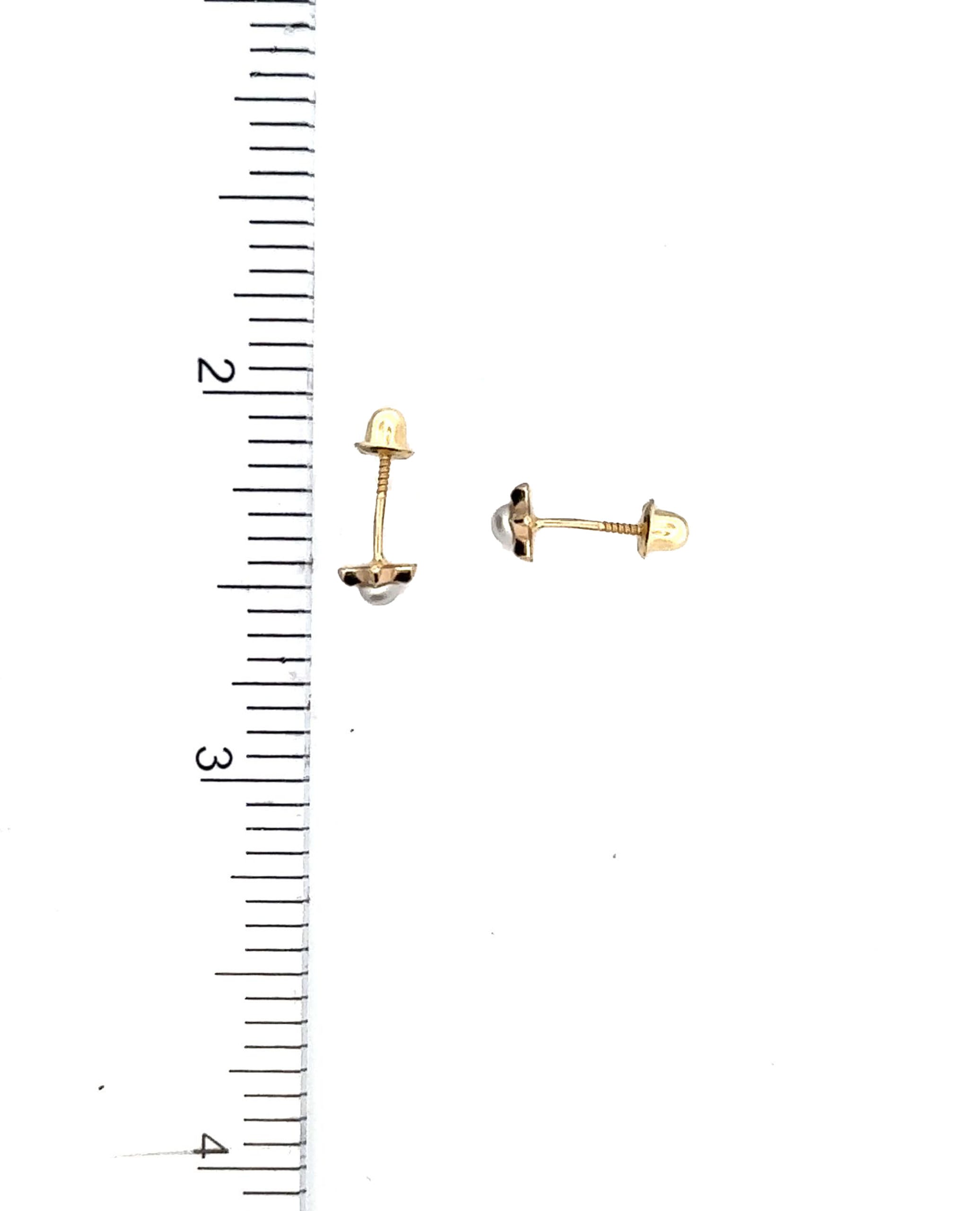 14K Yellow Gold Star Screwback Earrings