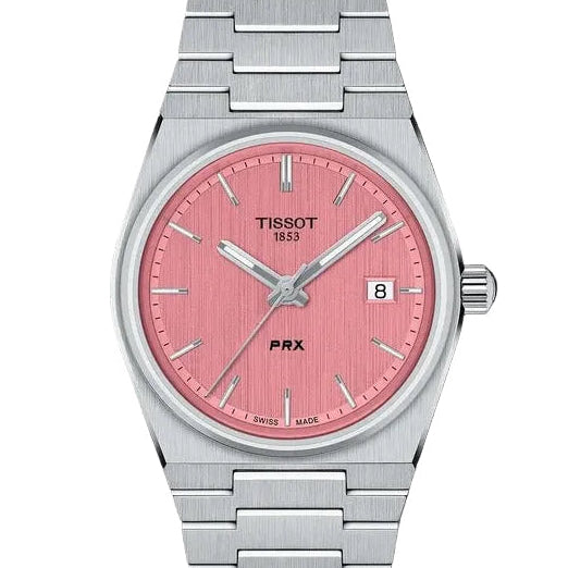 Tissot T137.210.11.331.00 PRX 35mm with Pink Dial and Swiss Quartz Movement, in Stainless Steel