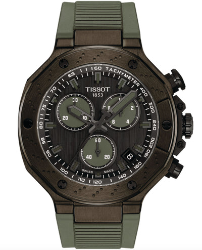 Tissot T141.417.37.061.02 T-Race Quartz Chronograph Watch with Green Strap
