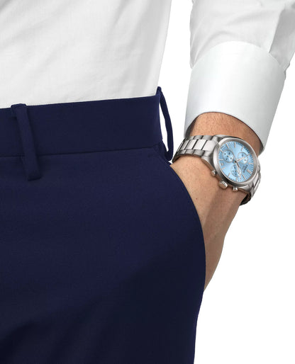 Tissot PR 100 Chronograph Watch- Ice Blue