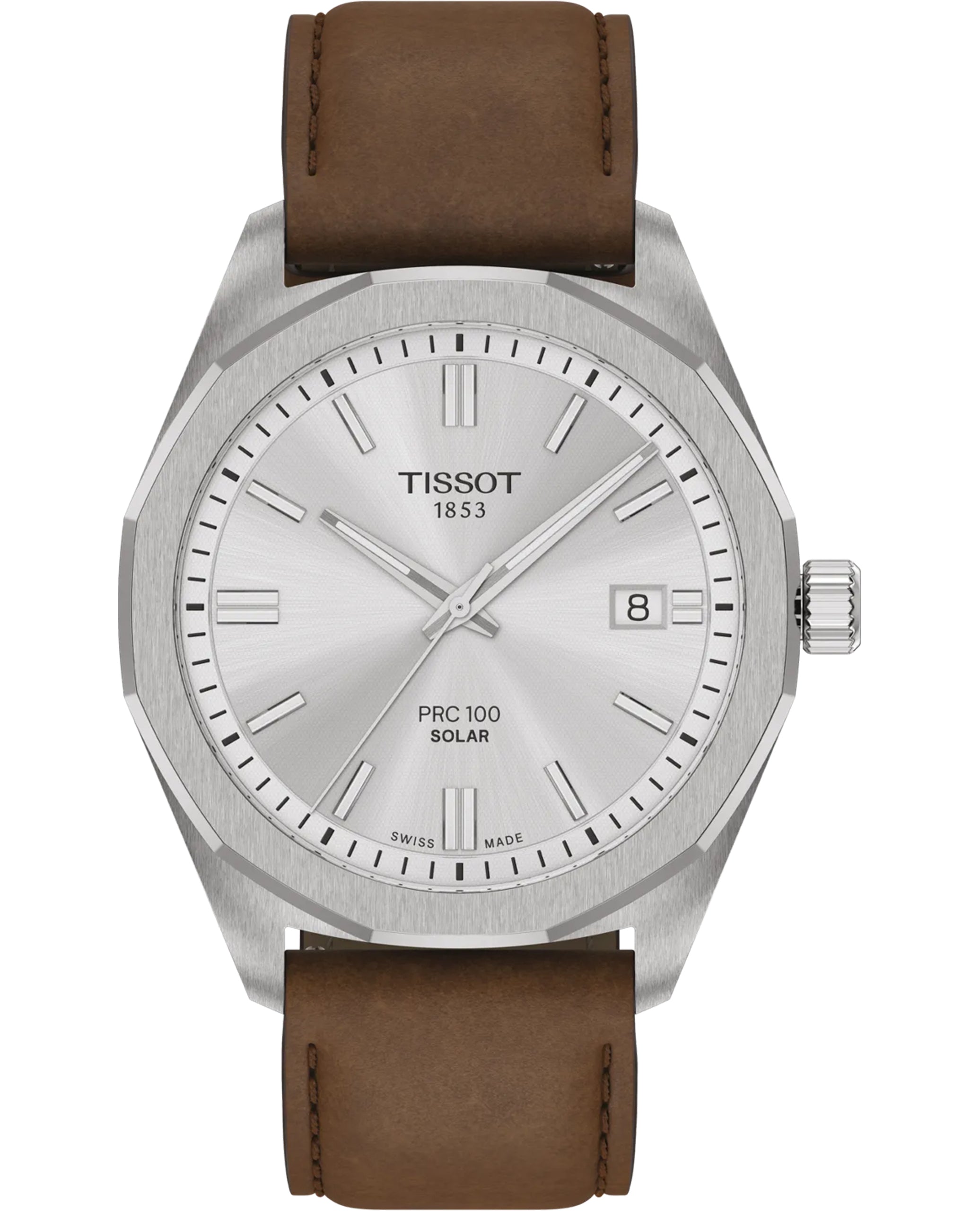 Tissot T151.422.16.031.00 PRC 100 Solar 39mm Watch with Leather Strap