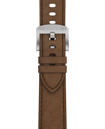 Tissot T151.422.16.031.00 PRC 100 Solar 39mm Watch with Leather Strap and Silver Dial