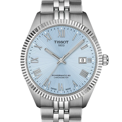 Tissot T156.408.11.353.00 Ballade 39mm Watch with Ice Blue Dial and Automatic Movement