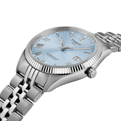 Tissot T156.408.11.353.00 Ballade 39mm Watch with Ice Blue Dial and Automatic Movement