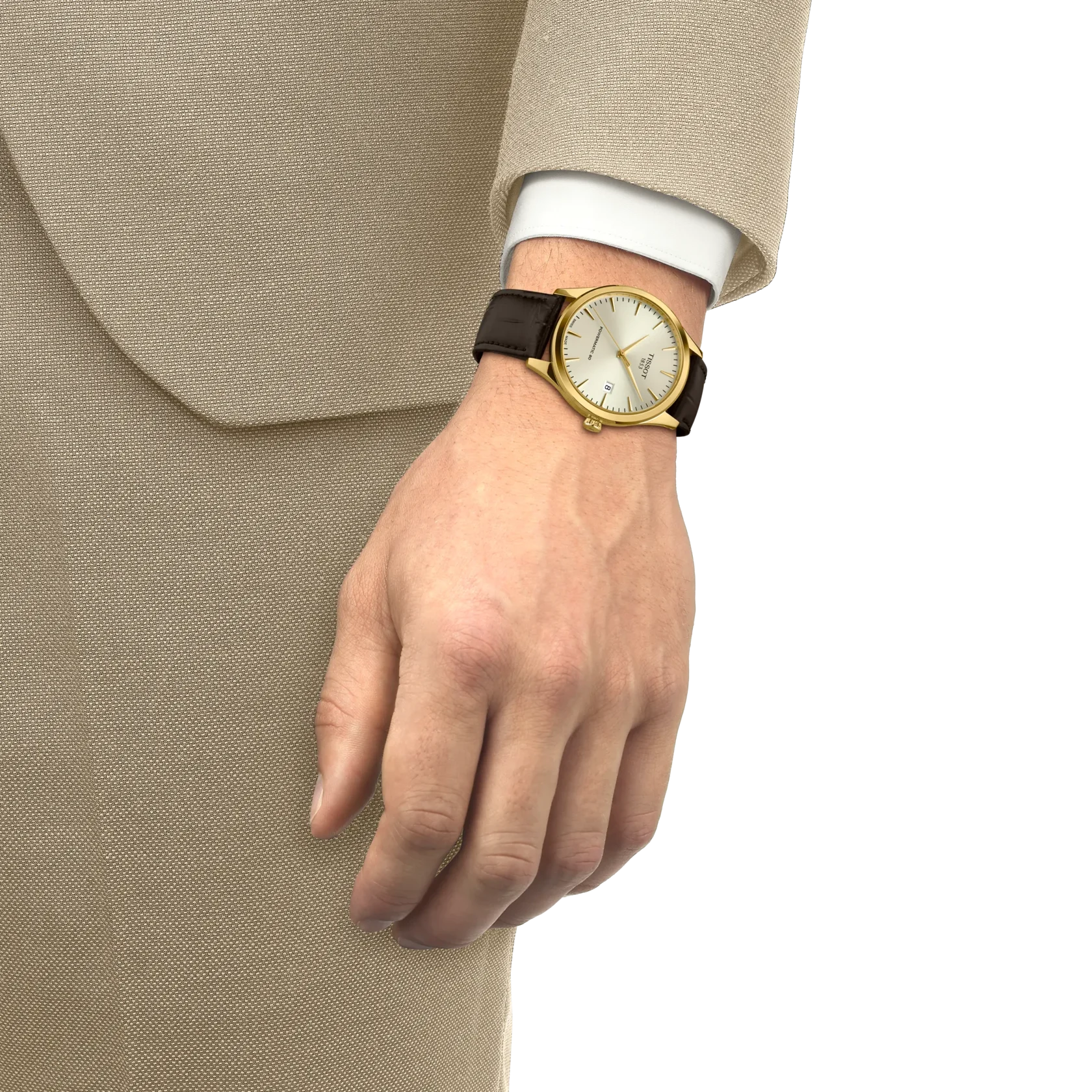 Tissot T158.407.36.261.00 Classic Dream Gold Color 40mm Watch with Swiss Automatic Movement