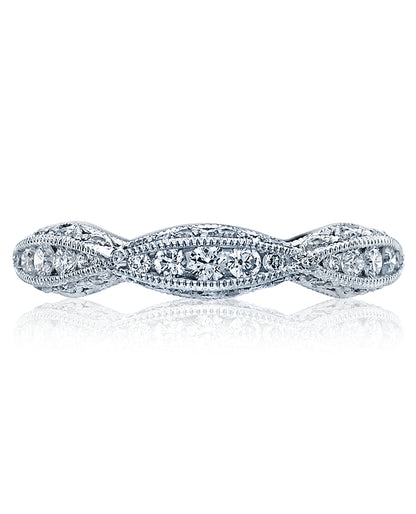 Tacori 2578 18K White Gold "Ribbon" Eternity Ring with Diamonds 0.87 Carats