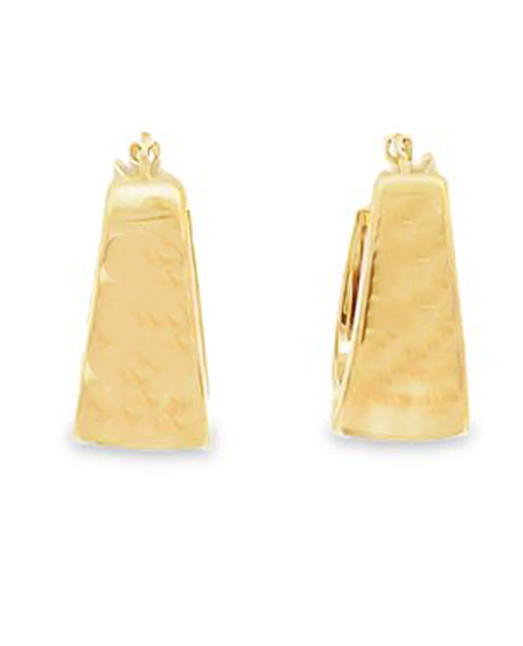 14K Yellow Gold Tapered Hollow Hoop Earrings
