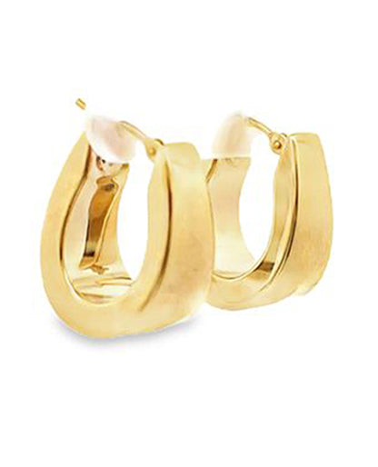 14K Yellow Gold Tapered Hollow Hoop Earrings