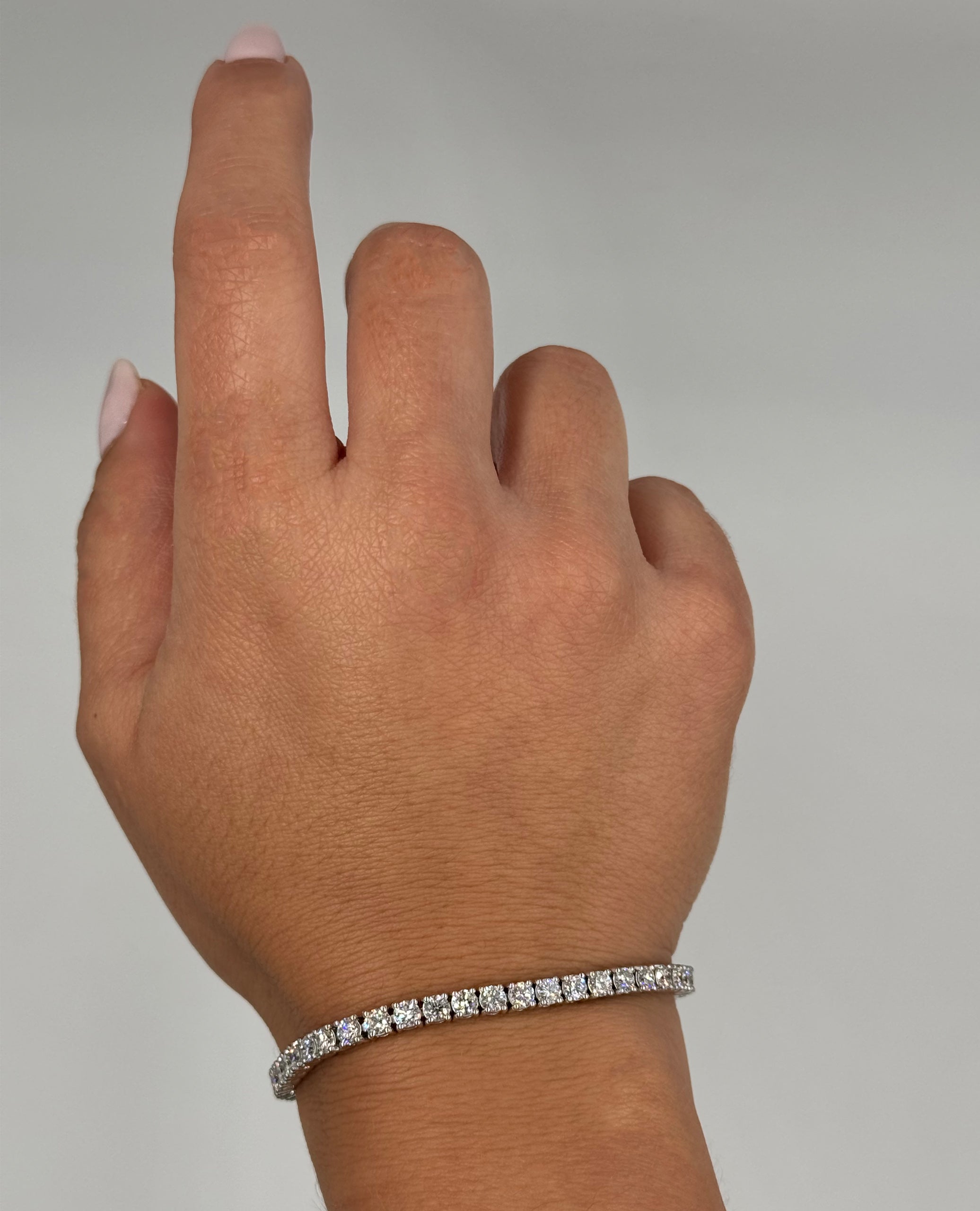 14K White Gold Lab Grown Tennis Bracelet