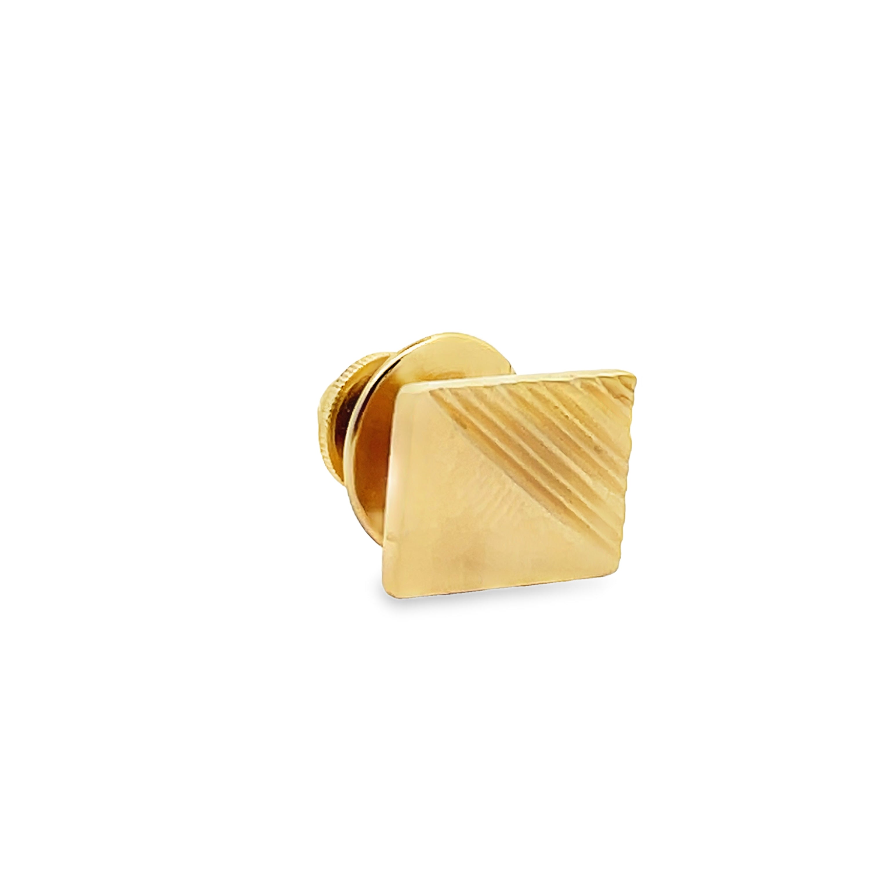 14K Yellow Gold Rectangular Tie Tack