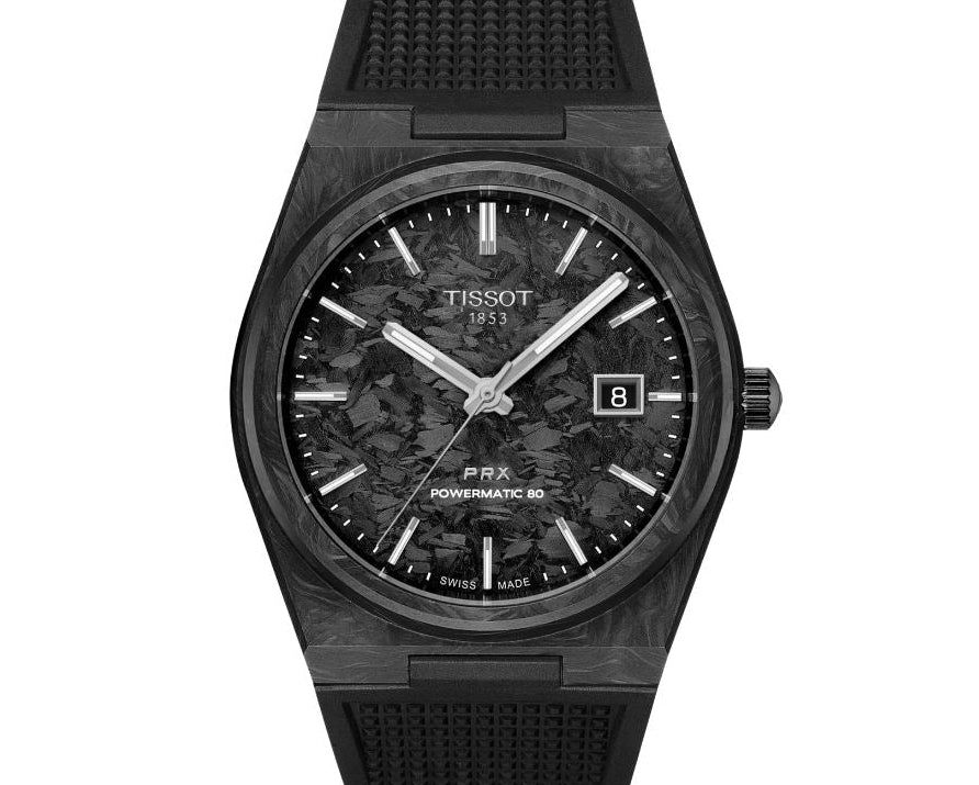 Tissot T137.907.97.201.00 40.5mm PRX Powermatic 80 Watch with Black Dial