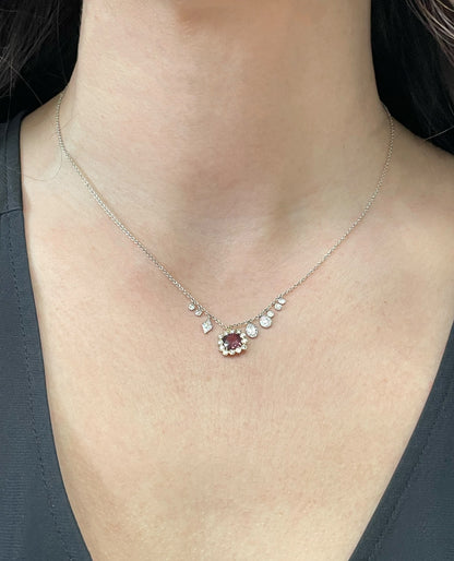 Meira T 14K Two Tone Pink Tourmaline & Diamond Necklace