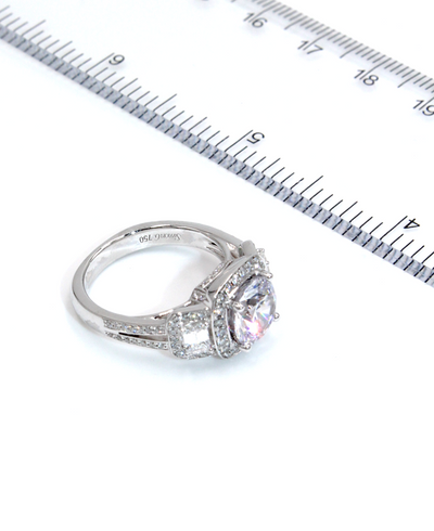 Simon G. TR484 Three Stone Engagement Ring in 18K White Gold