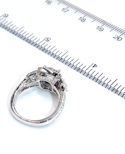 Simon G. TR484 Three Stone Engagement Ring in 18K White Gold