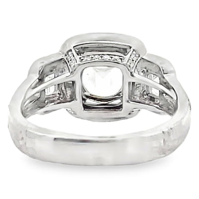 Simon G. TR484 Three Stone Engagement Ring in 18K White Gold