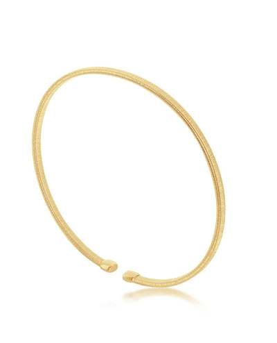 Sterling Silver and Yellow Gold Plated Stackable Bangle Bracelet