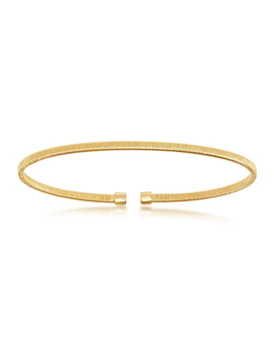 Sterling Silver and Yellow Gold Plated Stackable Bangle Bracelet