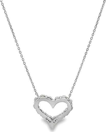 18K White Gold 0.73 carat Diamond Heart Necklace