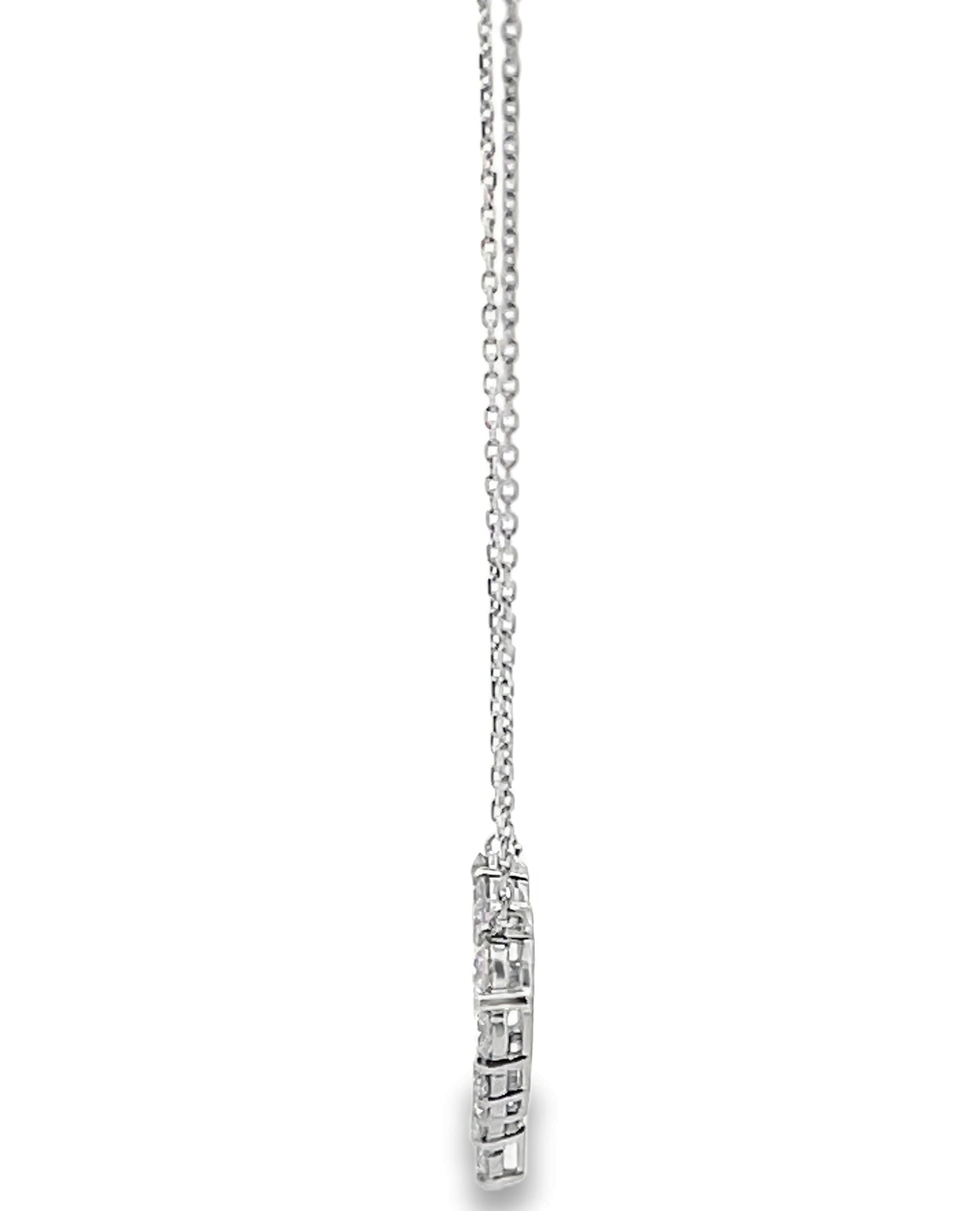18K White Gold 0.73 carat Diamond Heart Necklace