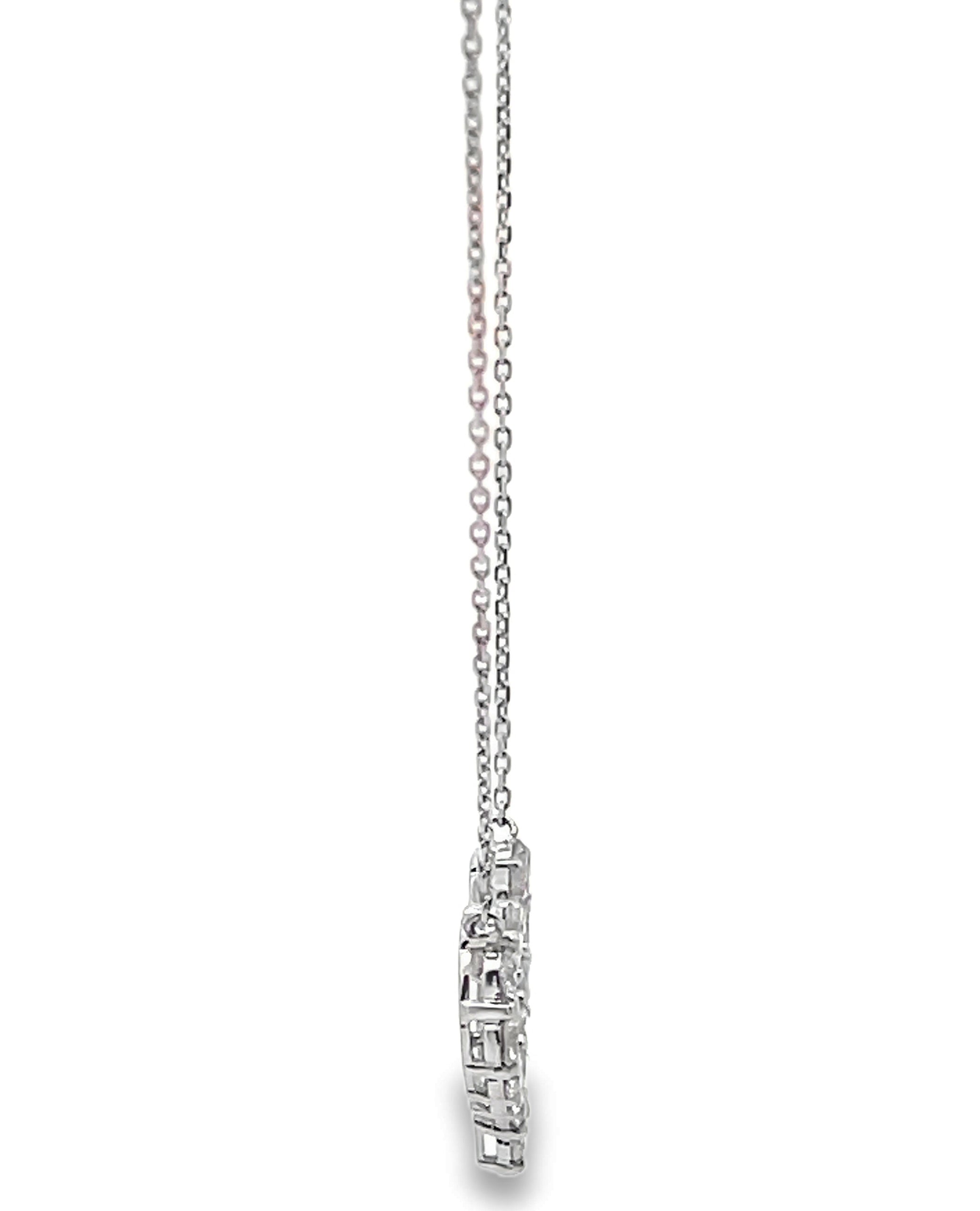 18K White Gold 0.73 carat Diamond Heart Necklace