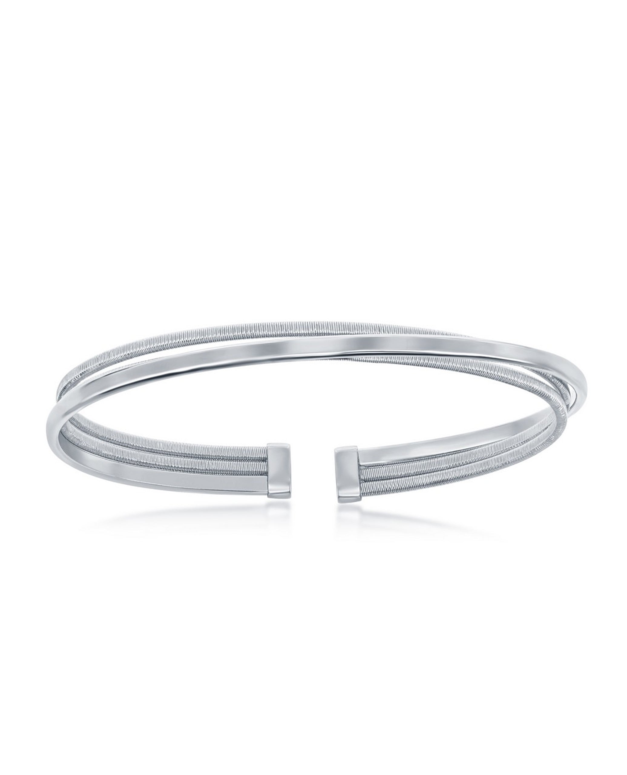 Sterling Silver Polished Multi Wire Bangle Bangle