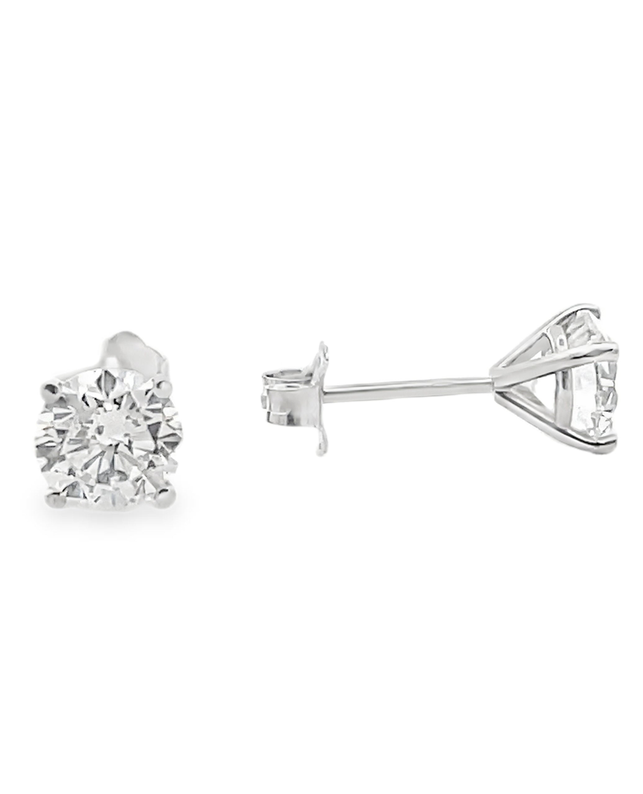 14K White Gold Lab Grown Diamond Martini Stud Earrings - 2.31 carats