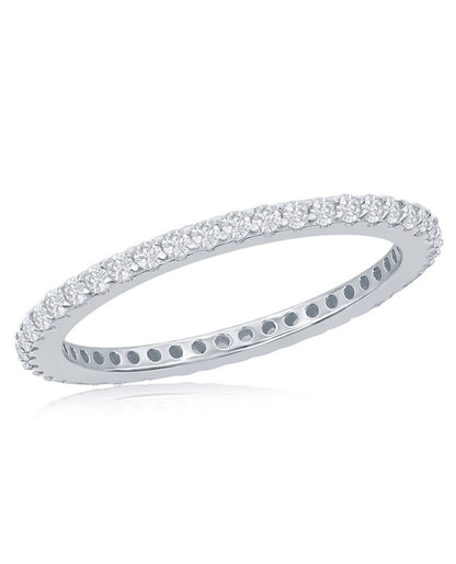 Sterling Silver Cubic Zirconia Eternity Band Ring