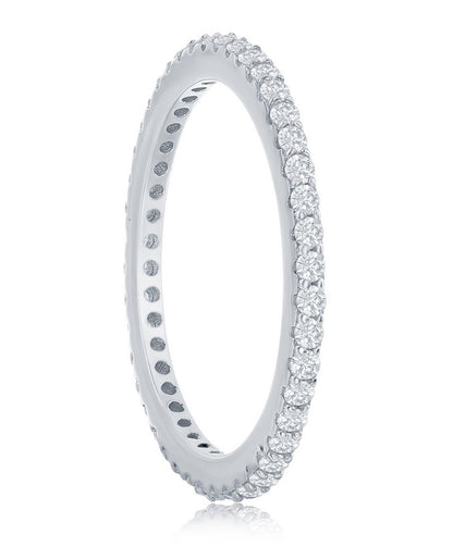 Sterling Silver Cubic Zirconia Eternity Band Ring