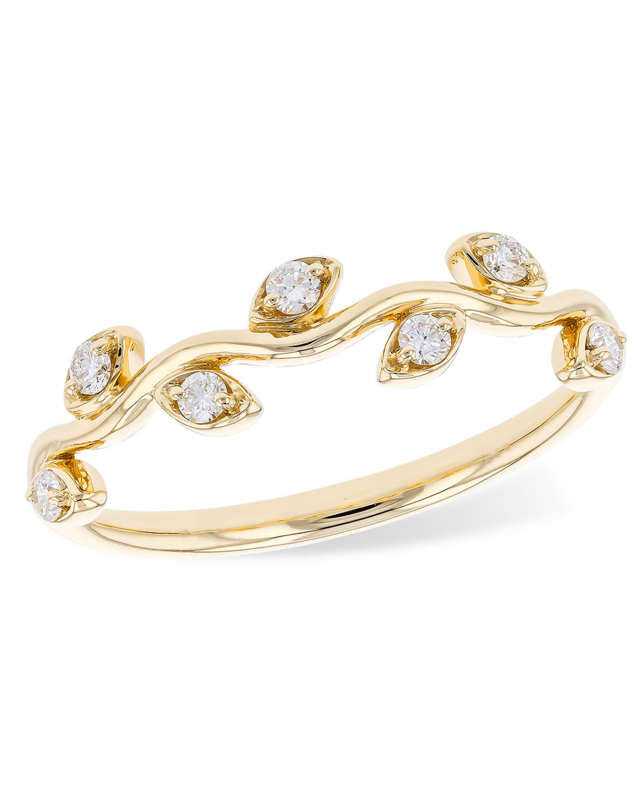 14K Yellow Gold Wedding Ring with Diamonds- Size 7