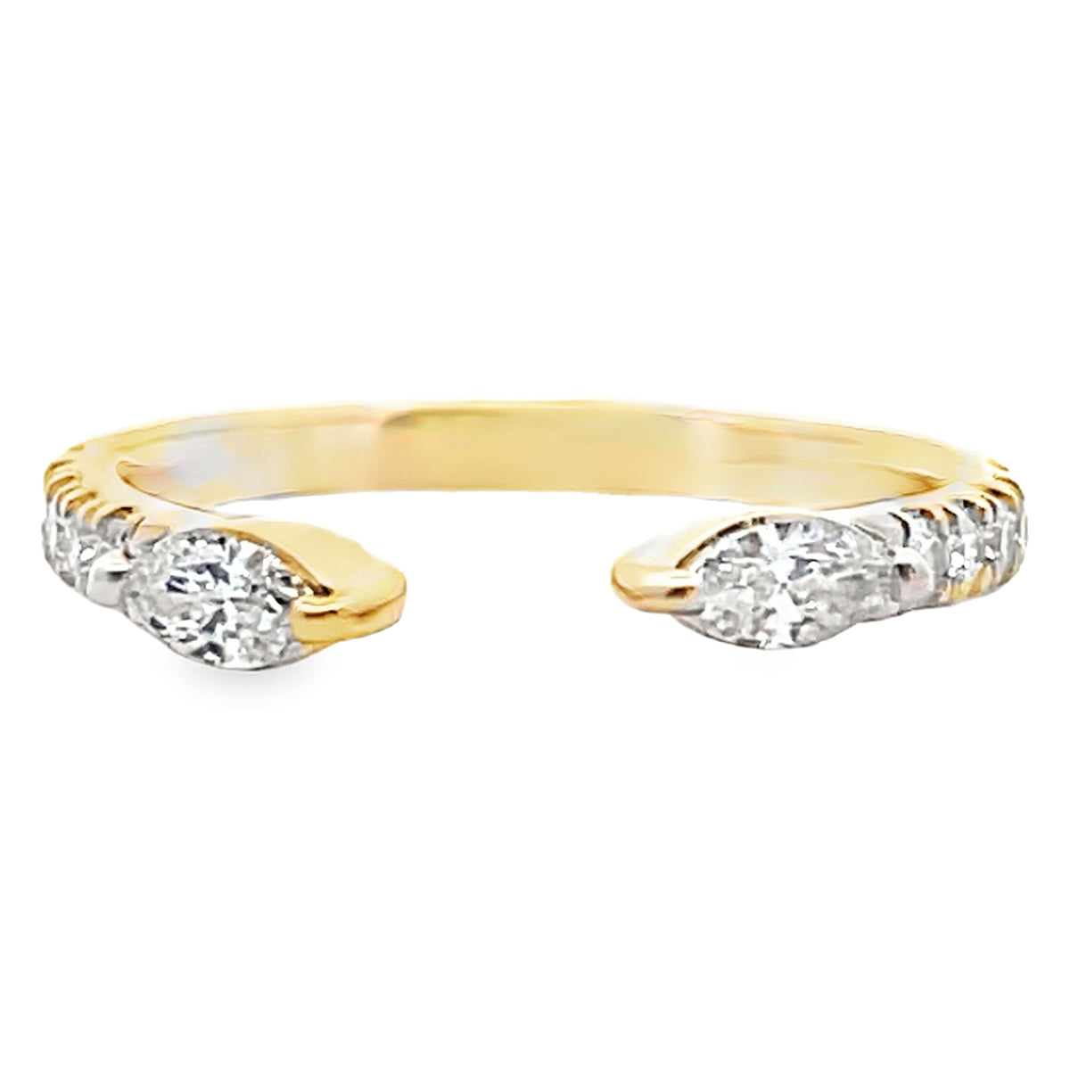 14K Yellow Gold 0.40 Carat Diamond Open Band