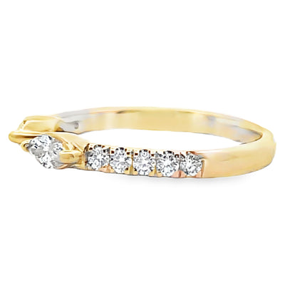 14K Yellow Gold 0.40 Carat Diamond Open Band