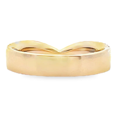 14K Yellow Gold 0.20 Carat Diamond V Band Ring