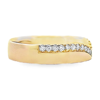 14K Yellow Gold 0.20 Carat Diamond V Band Ring