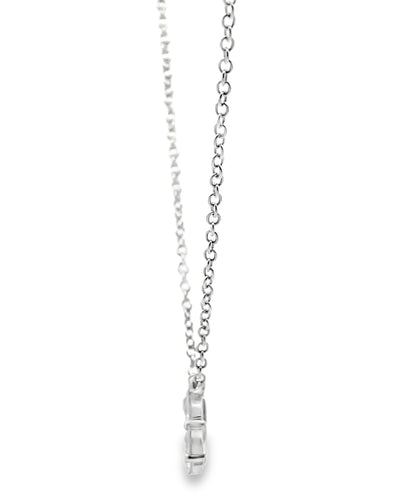 18K White Gold Diamond Cluster Necklace