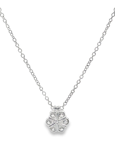 18K White Gold Diamond Cluster Necklace