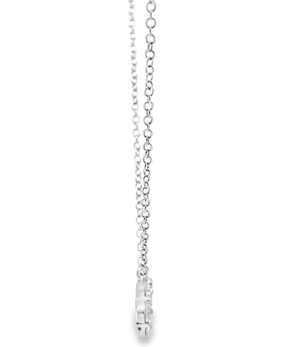18K White Gold Diamond Cluster Necklace