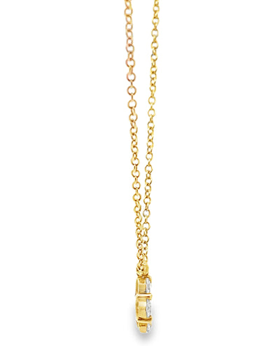 18K Yellow Gold Diamond Cluster Necklace