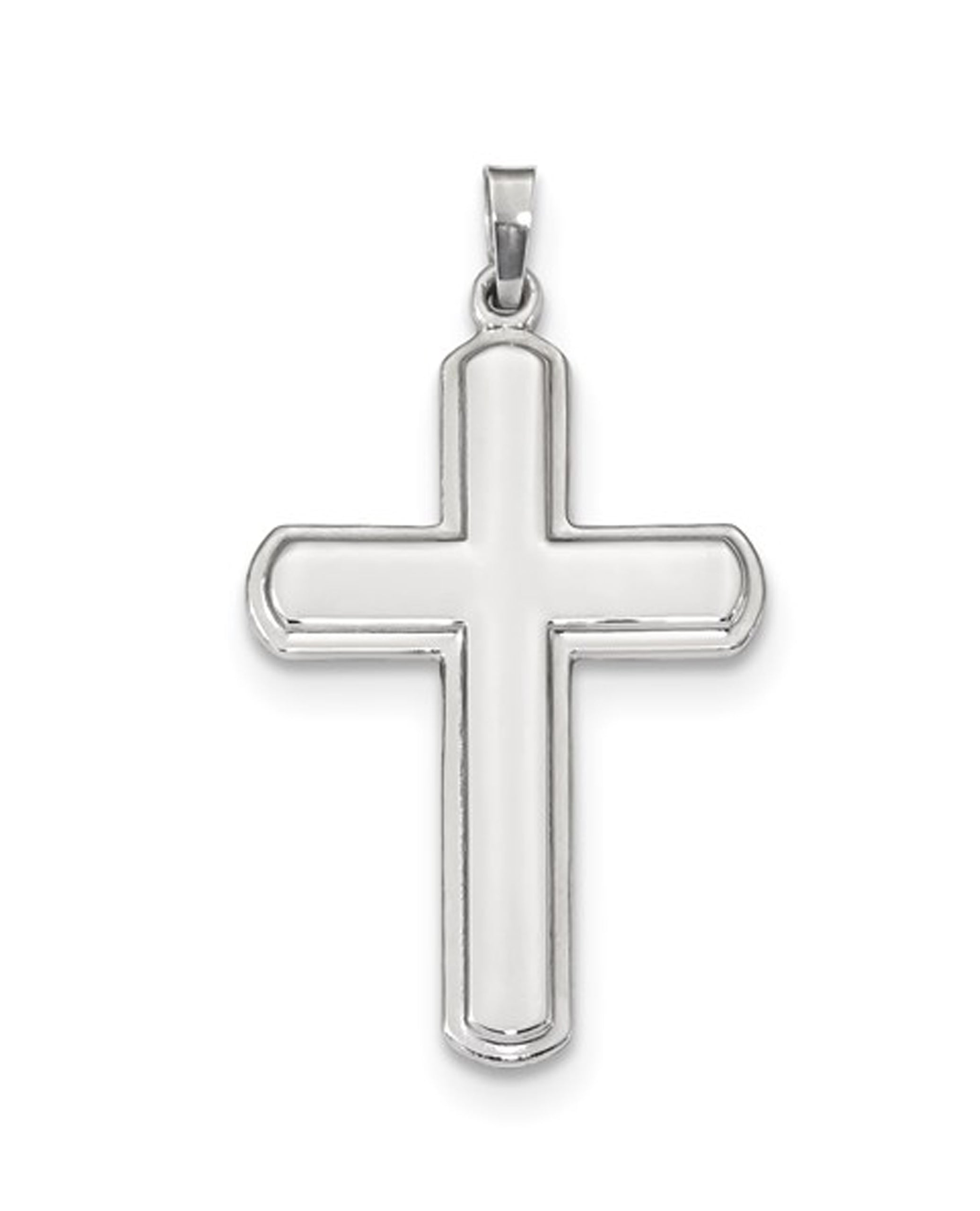 14K White Gold Latin Cross