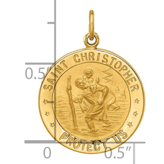 14K Yellow Gold St. Christopher Medal Pendant