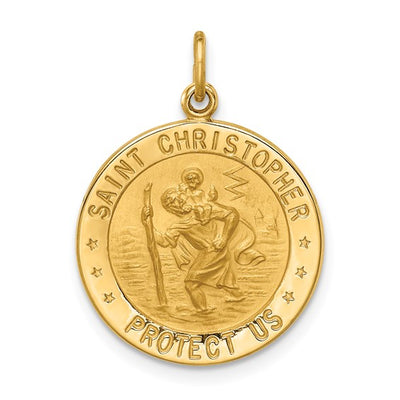 14K Yellow Gold St. Christopher Medal Pendant