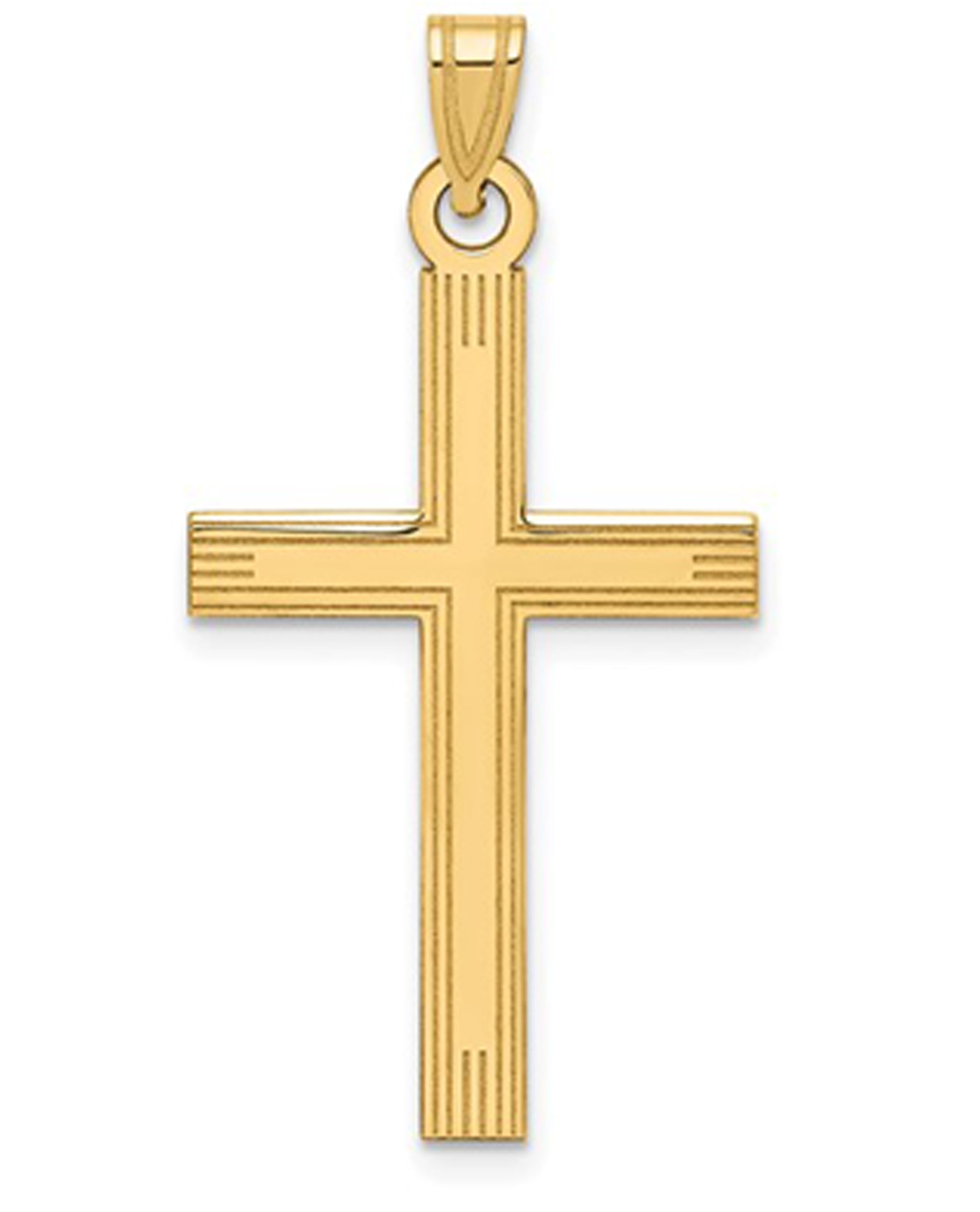 14K Yellow Gold Cross Charm