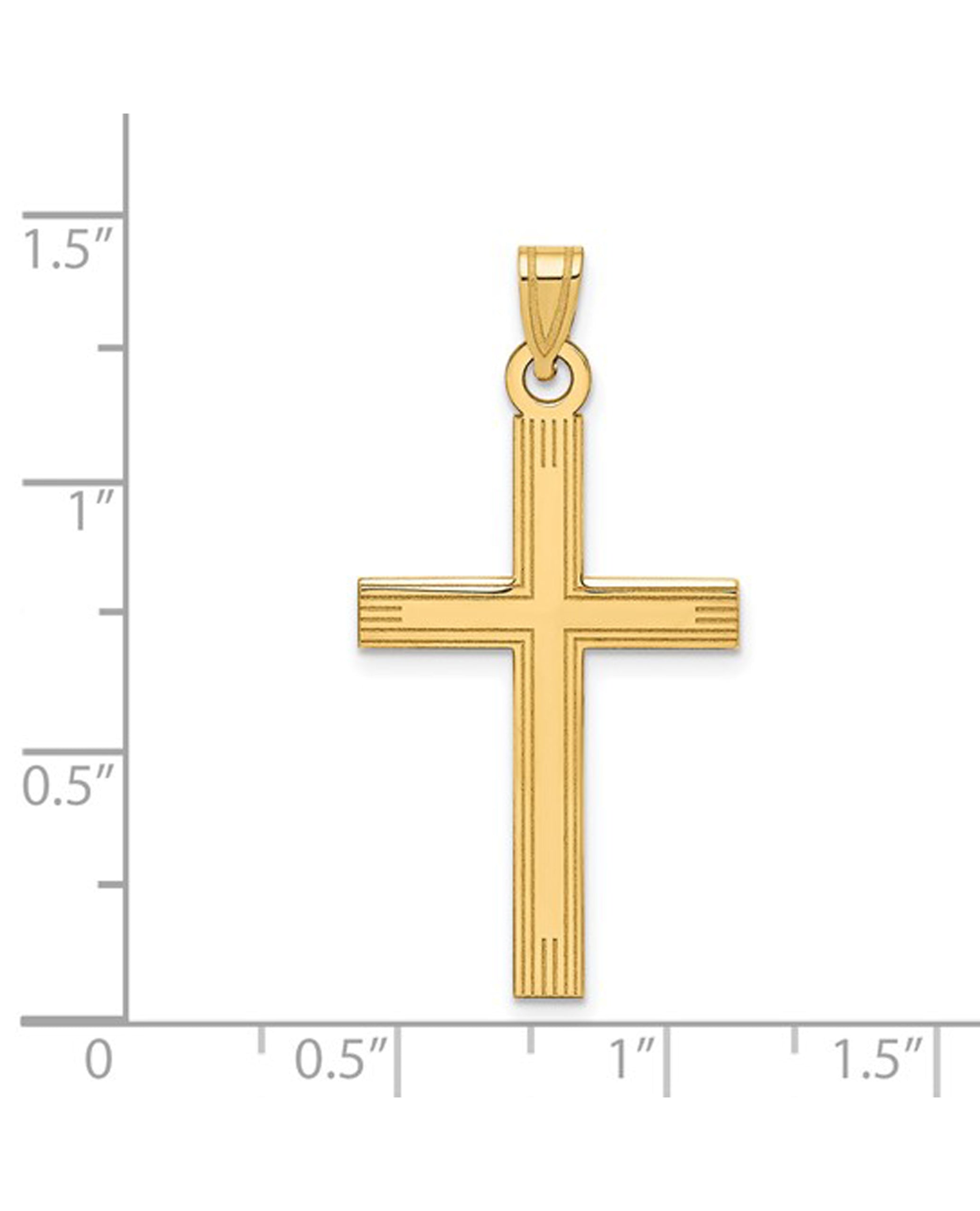 14K Yellow Gold Cross Charm